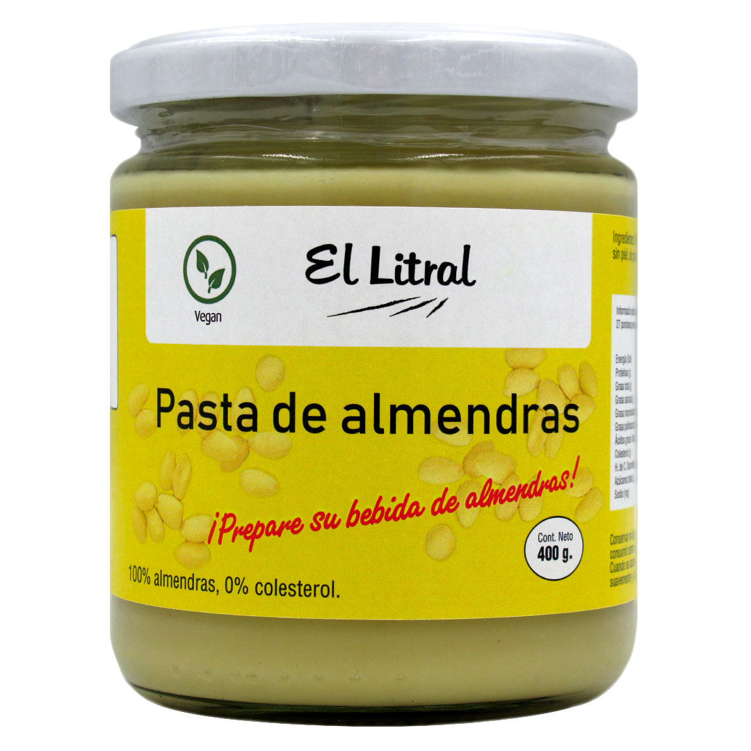 Pasta De Almendras Sin Piel Sin Gluten 400 Grs Marca El Litral Tremus