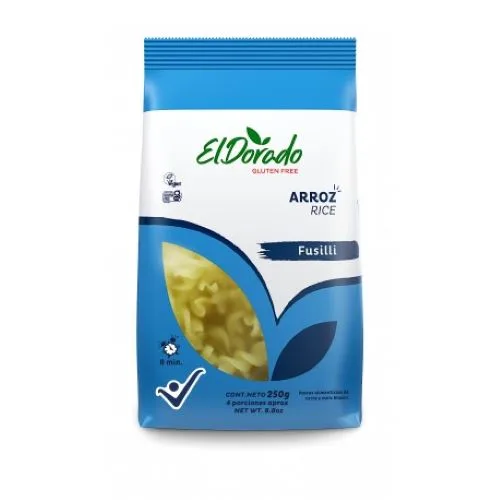 Pasta de Arroz sin gluten Vegana Fusilli 250 Gr