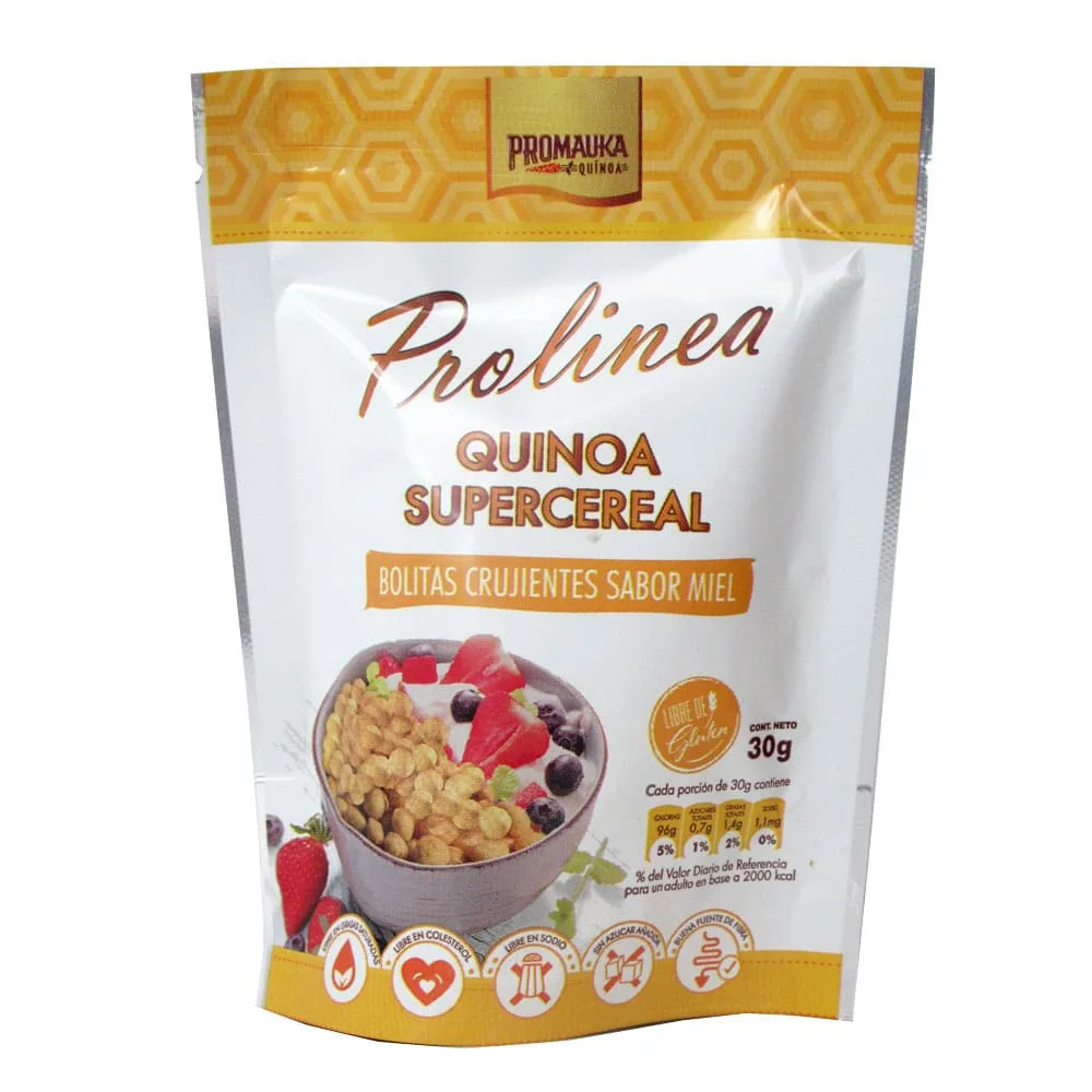 Cereal de Quinoa Sabor Miel Sin Azúcar Añadida 30Grs
