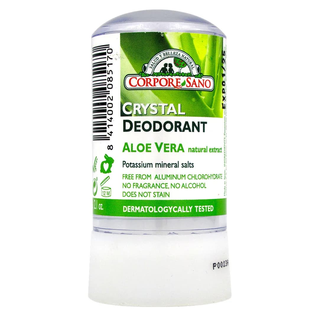 Desodorante Cristal de Potassium y Aloe Vera sin aluminio perfume ni alcohol 60 grs