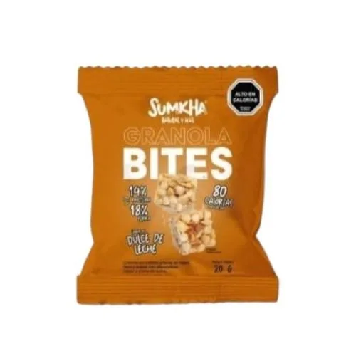 Granola Bites 13 gr de Proteína Sabor Dulce de Leche 100 gr Libre de Gluten