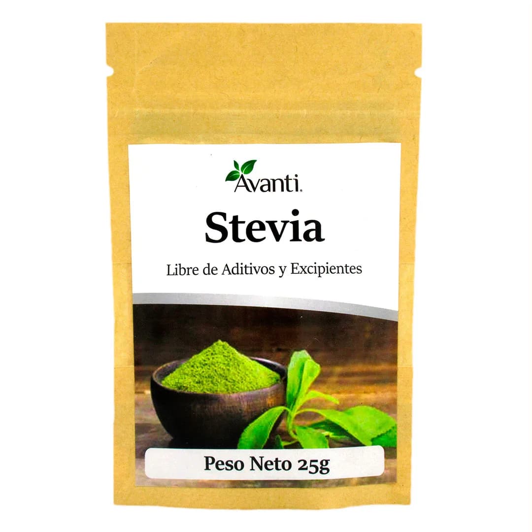 Stevia En Polvo Libre de Aditivos y Excipientes 25 grs