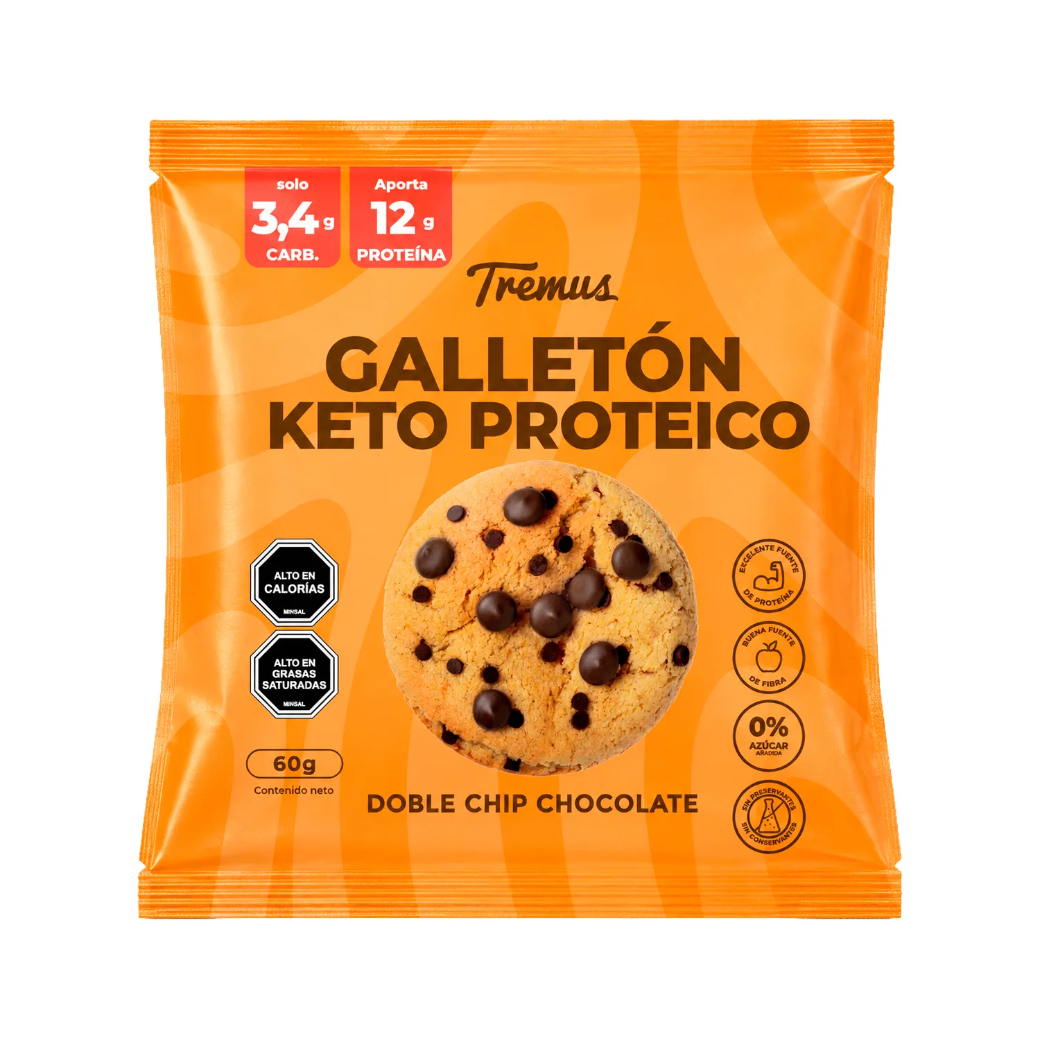 Galleton keto proteico Doble chip chocolate 60 gr Tremus