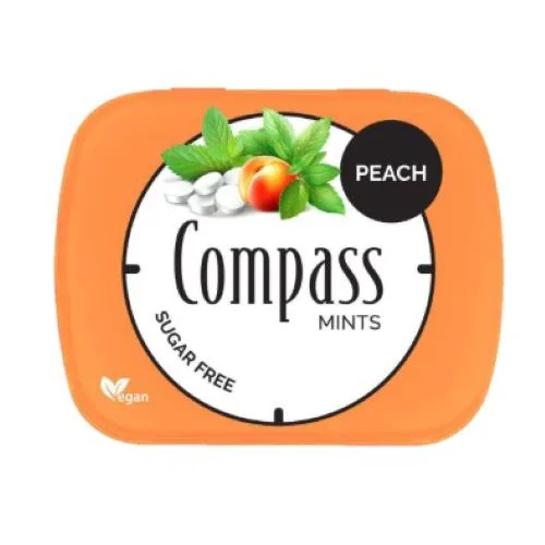 Mentas Sabor Peach sin azúcar Veganas 50Unidades