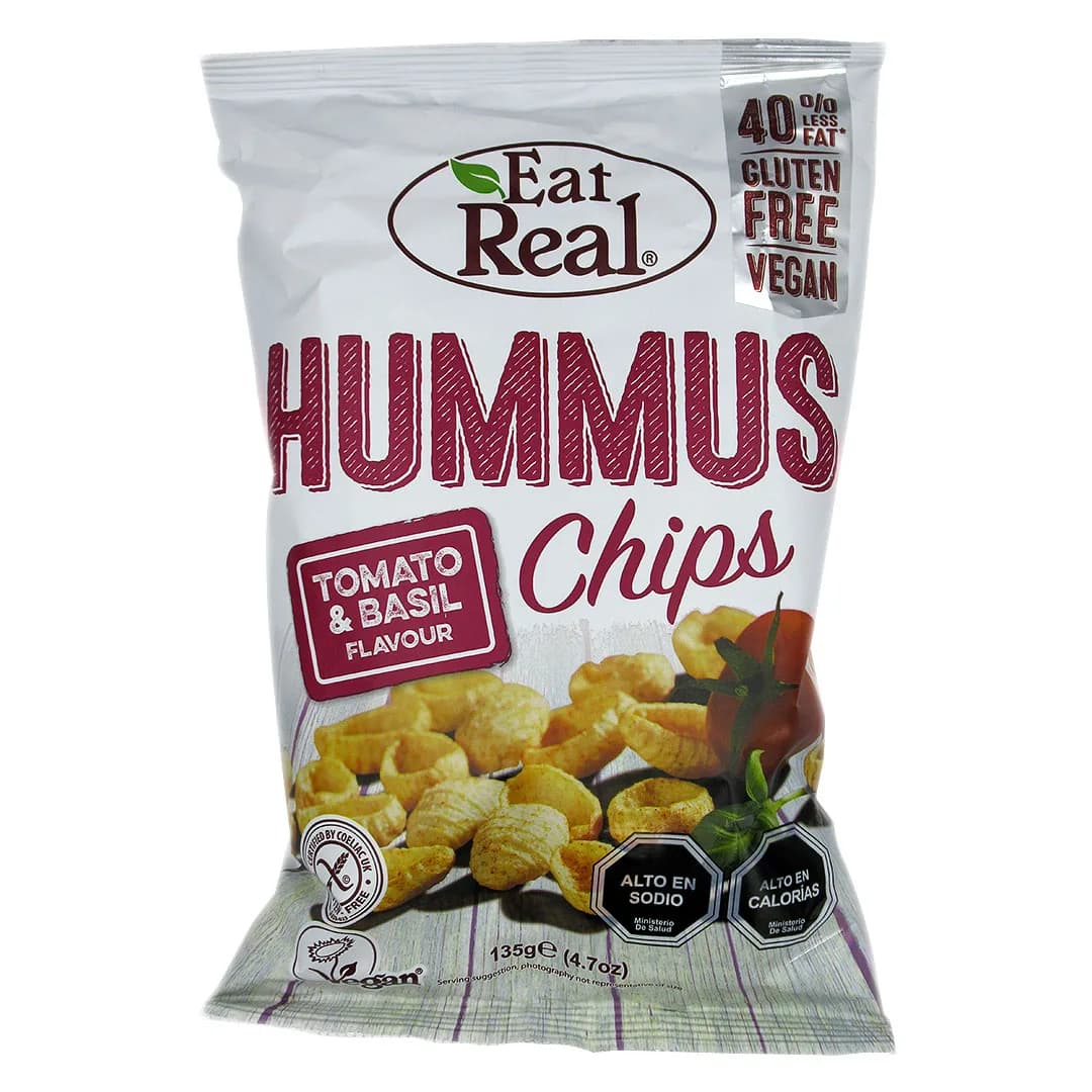 Snack Hummus Chips Tomato & Basil Sin gluten Veganos 135 gr