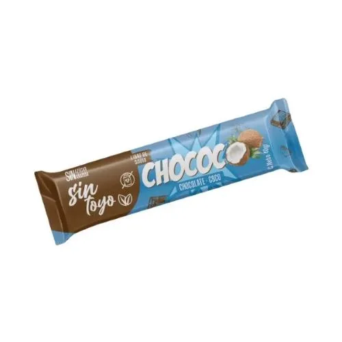 Barra de Proteína Chococo Chocolate coco Vegana Sin Azúcar 40 Gr.