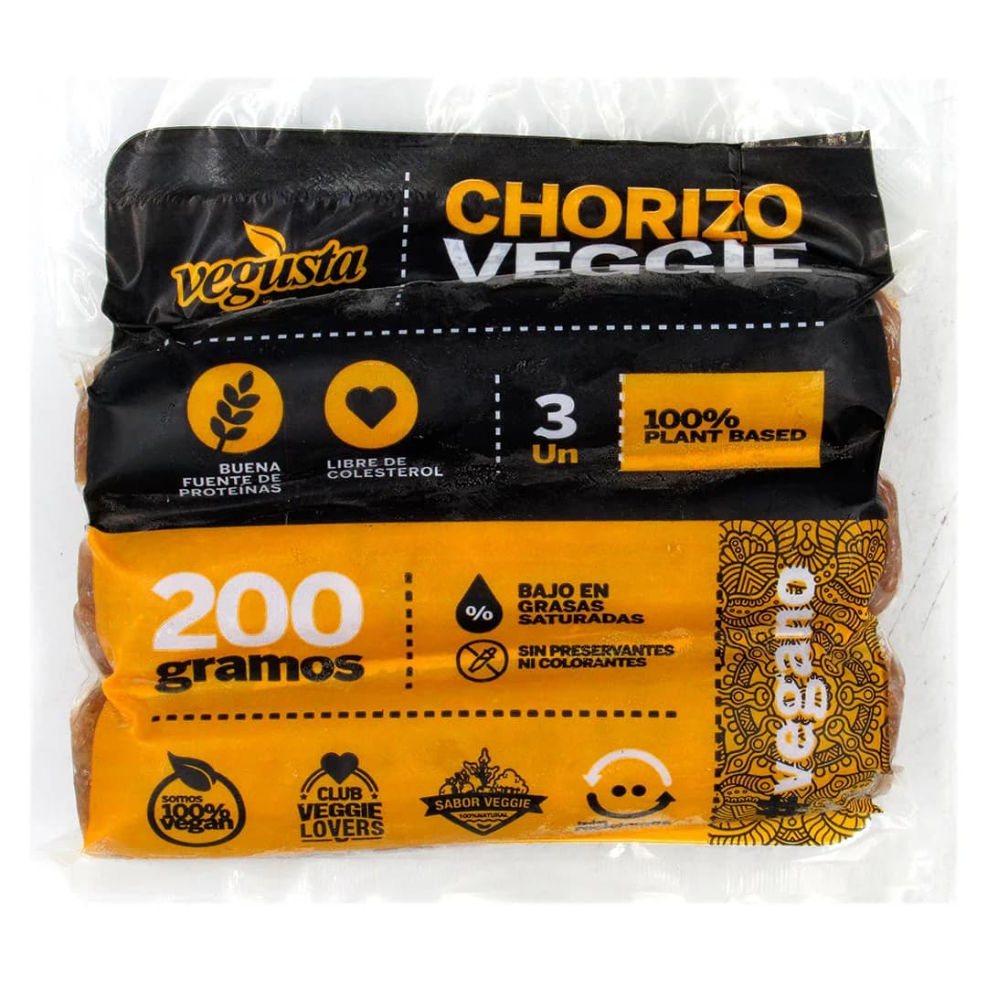 Chorizo Veggie 3 Un de 200 grs en total