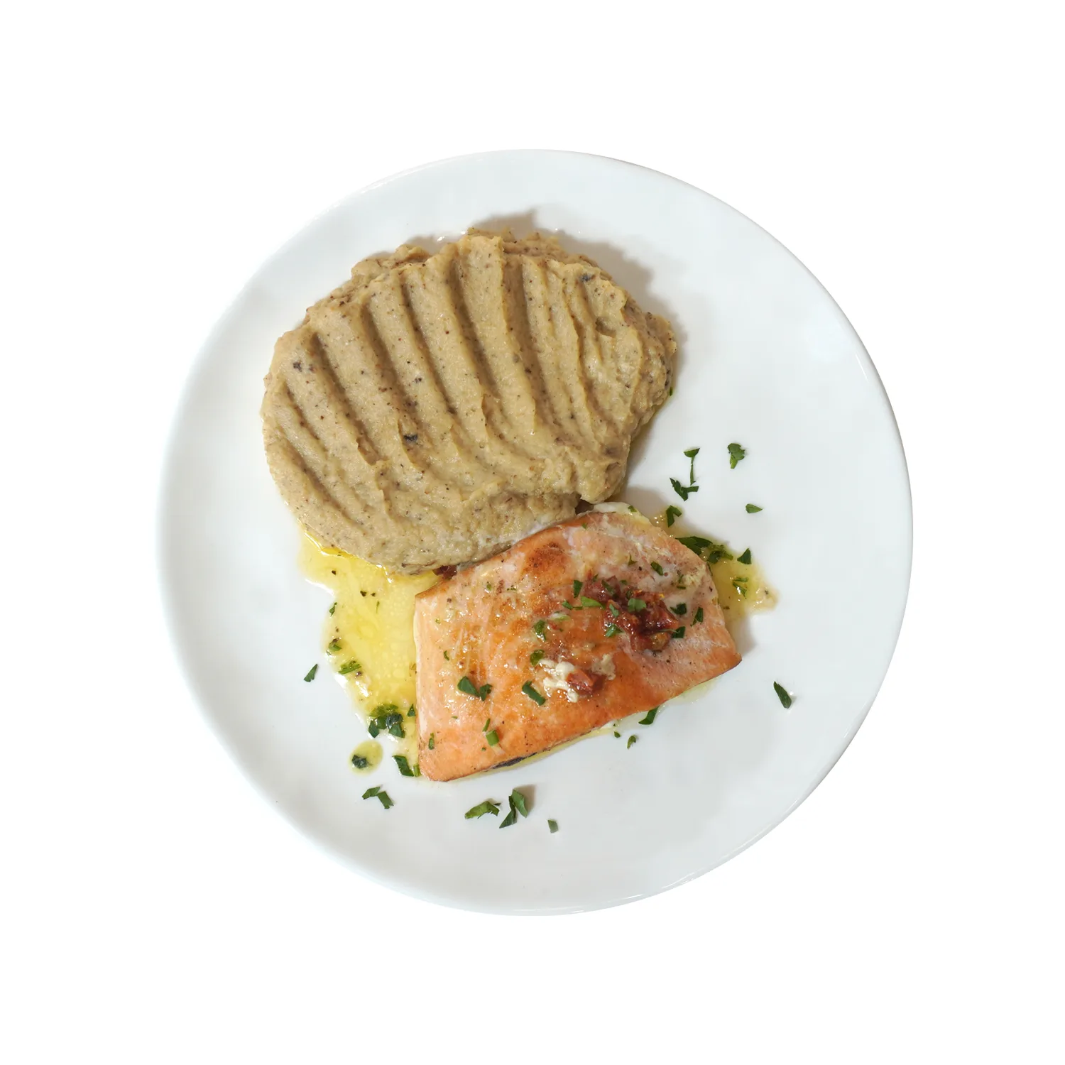 Salmón a las Finas Hierbas con Puré de Coliflor Keto, 300g