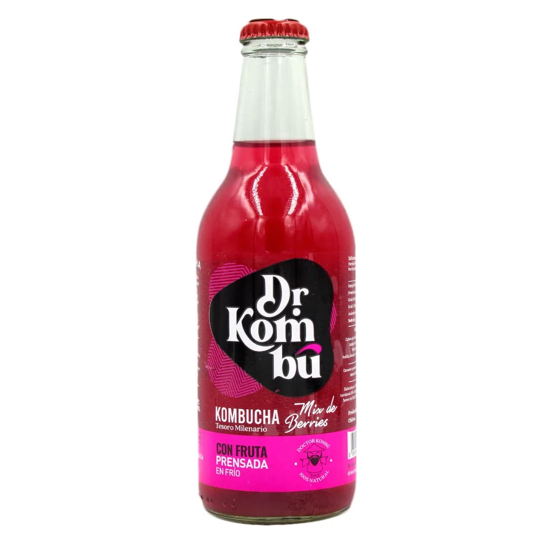 Kombucha Libre de gluten y vegana Sabor Mix de beriies 330 ml