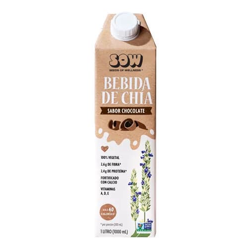 Bebida Vegetal de Chía Sabor Chocolate Fortificado con Calcio y Vitaminas A D E 1 LT