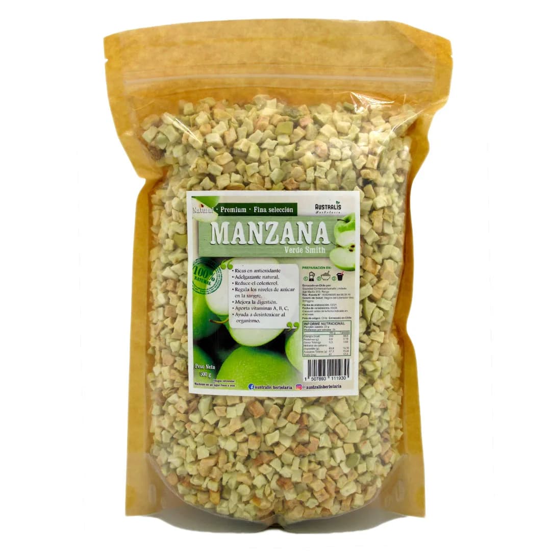Manzana verde en cubos Deshidratado 500 gr