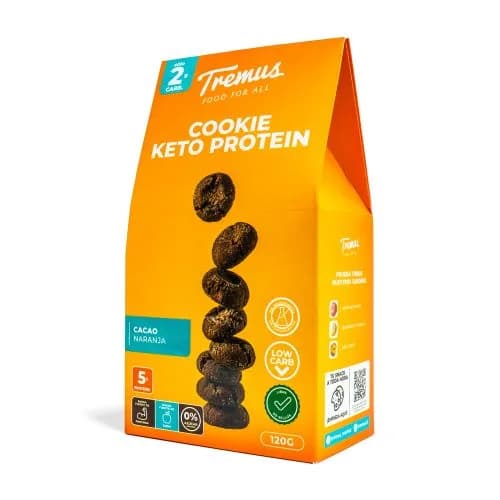 Cookie Keto Protein Cacao y Naranja, Sin Azúcar Añadida, 120 g