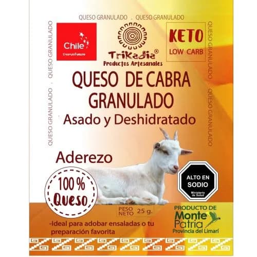Queso de Cabra Granulado Asado y Deshidratado Keto 25 grs