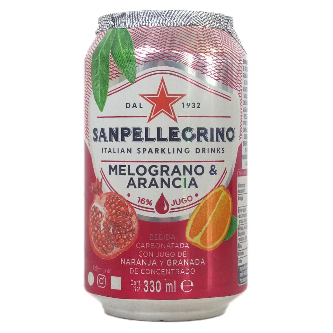 Agua Gasificada con jugo de naranja y granada 330 ml