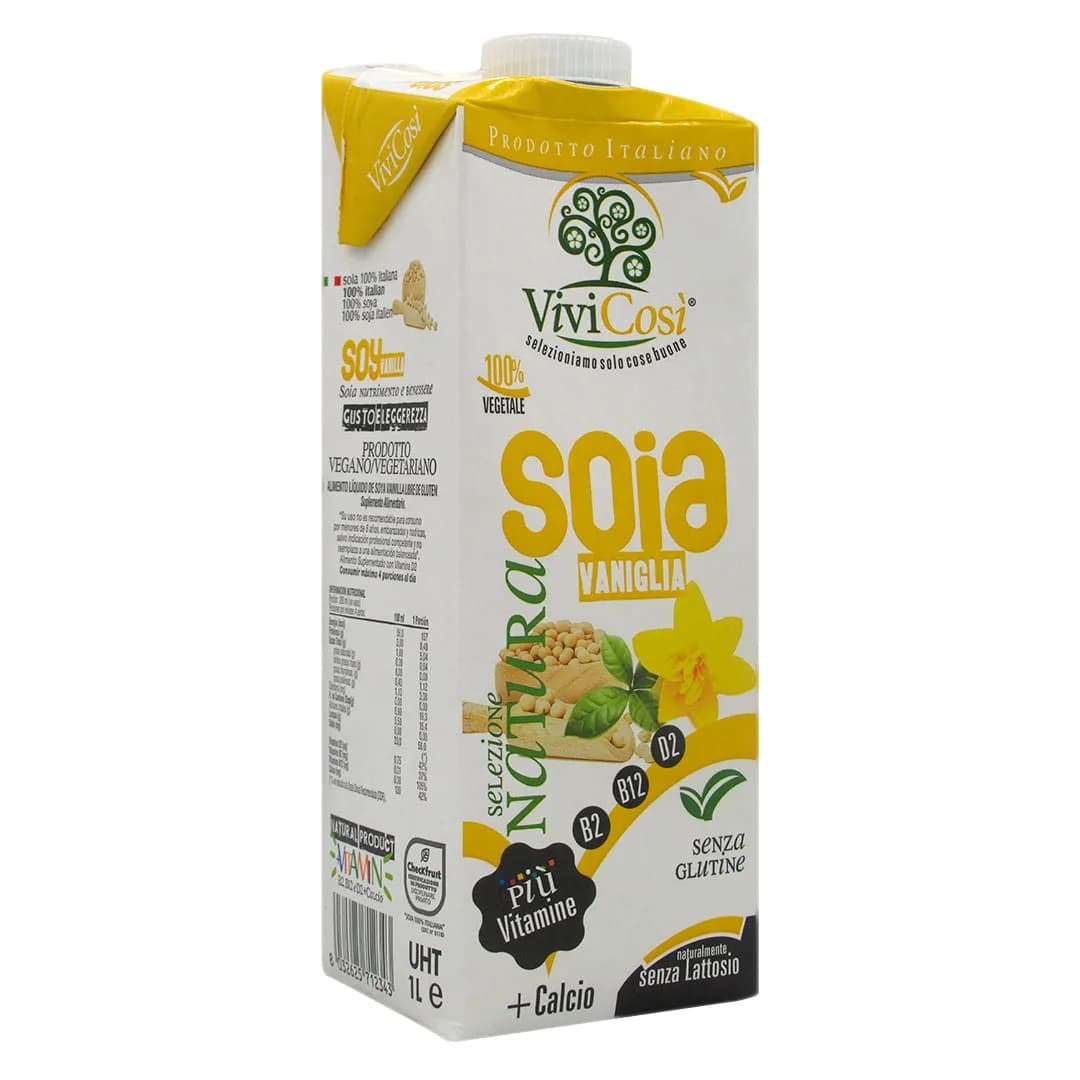 Bebida Vegetal de Soya Vainilla sin Azúcar con Vitaminas y Calcio Libre de Gluten 1 Lt