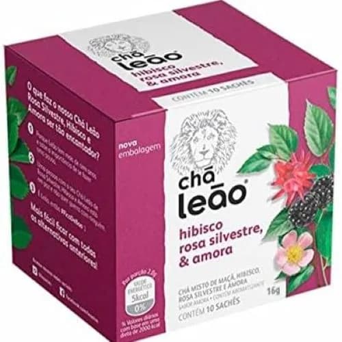 Té Chá Leño Hibisco, Rosa Salvaje y Mora 20Gr 10Saches