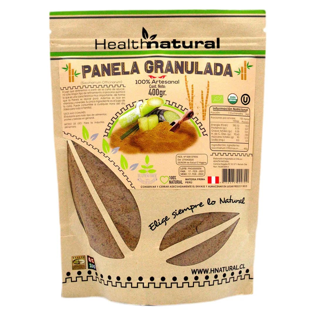 Panela Granulada Orgánica sin Glúten 400 grs