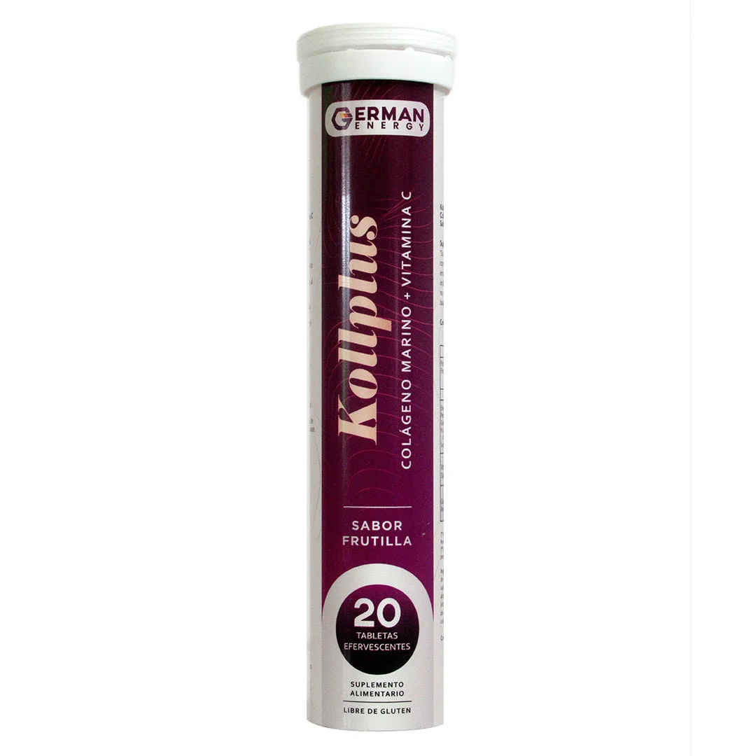 Colágeno Marino + Vit C Kollplus Sabor Frutilla 20 tabletas efervescentes