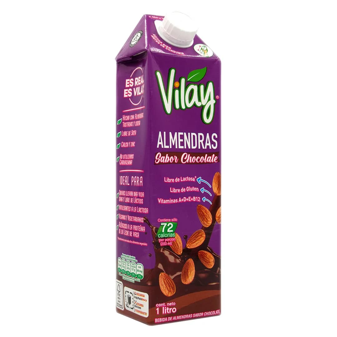 Bebida Vegetal de Almendras Sin Gluten Sin Soya Sabor Chocolate 1 LT