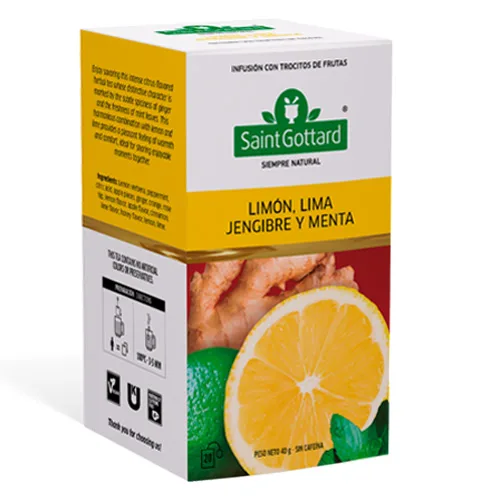 Infusión de Hierbas Limón Lima Jengibre y Menta 20 bolsas