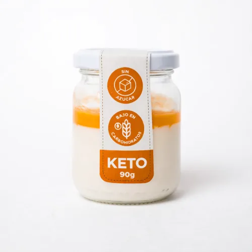 Postre Pannacotta de Coco con Salsa Mango-Maracuyá, Keto, Sin Azúcar Añadida, 90 g