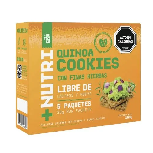Quinoa Crackers con finas hierbas caja 5x30grs Marca: +Nutrico