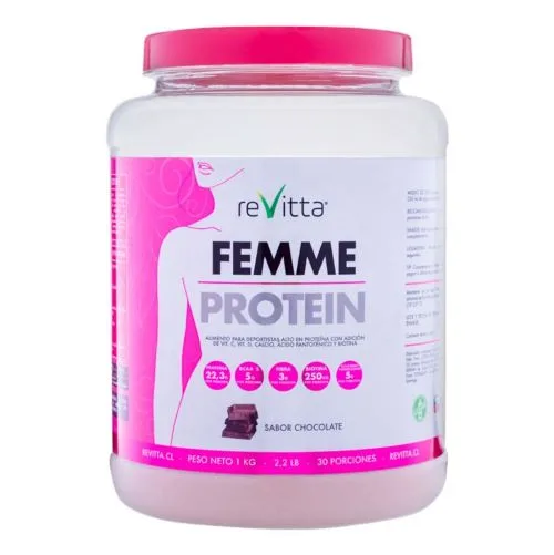 Femme Protein Revitta Chocolate 1Kg. Sin Azúcar. Sin Gluten.