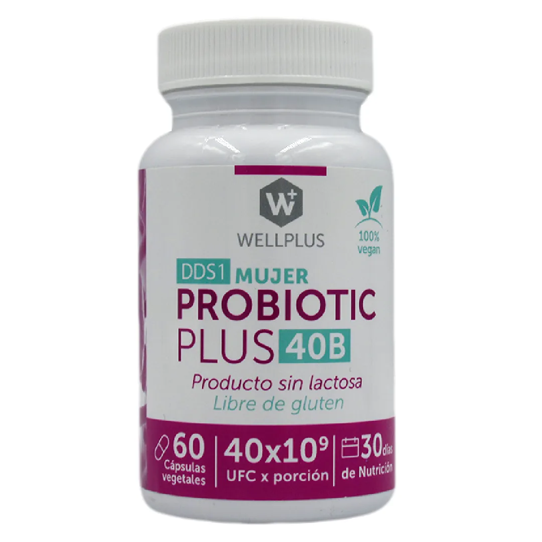 Probiotic Plus Mujer 40B libre de glúten y lactosa 60 capsulas