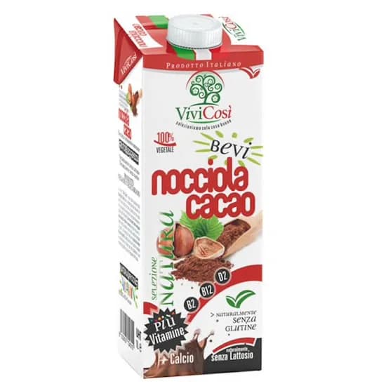 Bebida Vegetal de Avellana- Chocolate Con Vitaminas y Calcio Sin Gluten 1 Lt