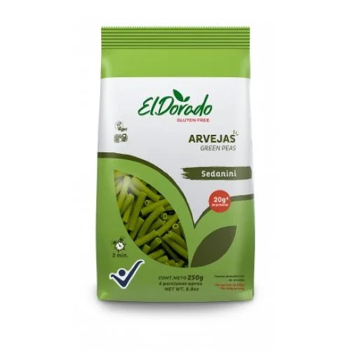 Pasta de Arvejas sin gluten Vegana Sedanini 250 Gr