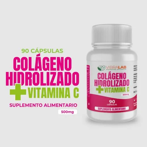 COLAGENO HIDR. + VITAMINA C (90 caps - 500mg)