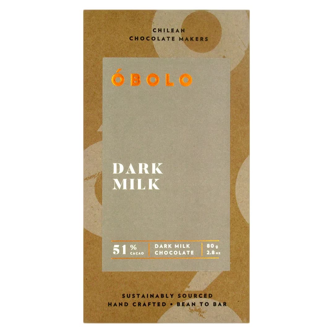 Barra de Chocolate Dark Milk 51% Cacao Sabor Dark Milk Sin Gluten Sin Soya 80 gr