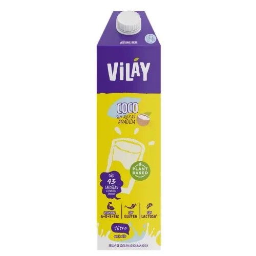 Bebida Vegetal de Coco Sin Gluten Sin Soya Sin Azúcar Sabor Original 1 LT