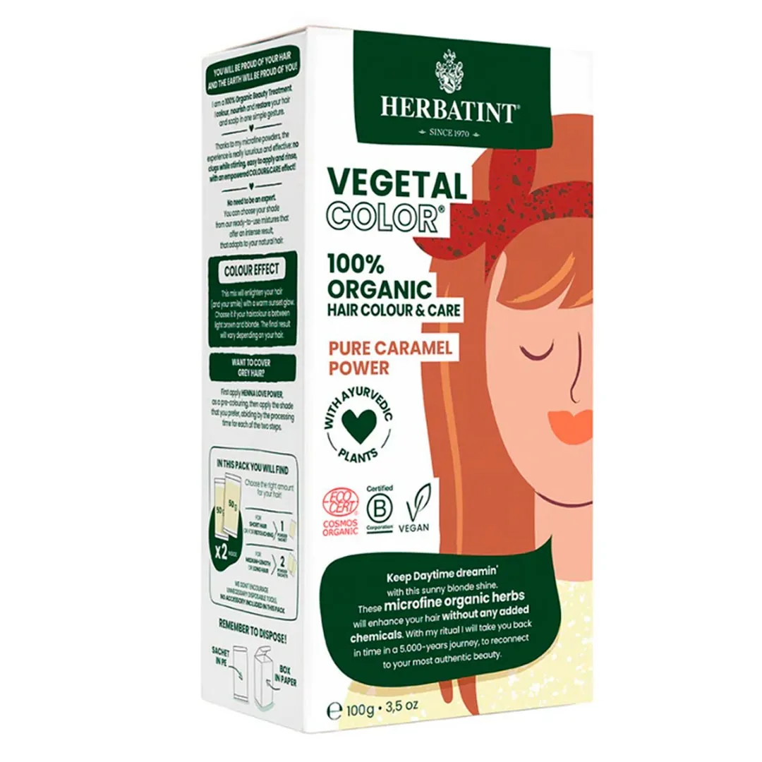 Tinte en Polvo Orgánico 100 % Vegetal Pure Caramel Vegano 100 g