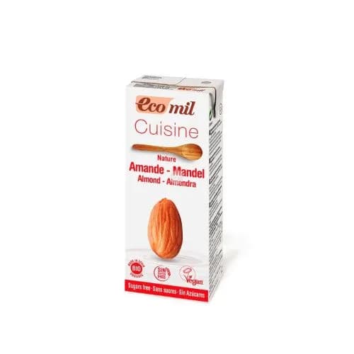Crema Vegetal Orgánica de Almendras Sin azúcar Sin Glúten 200 ml