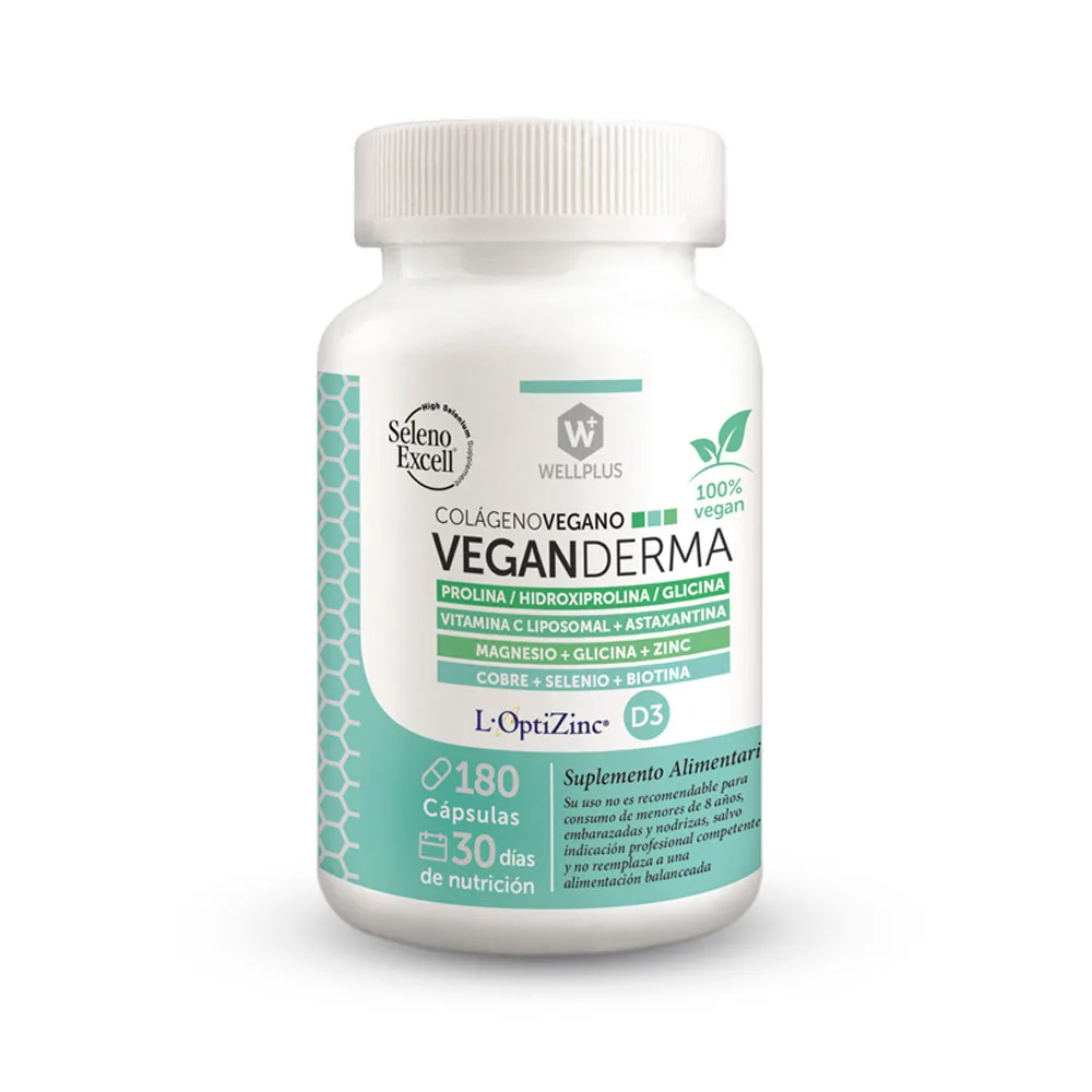 Colageno Vegano Derma, 180 Capsula, Maca Wellplus
