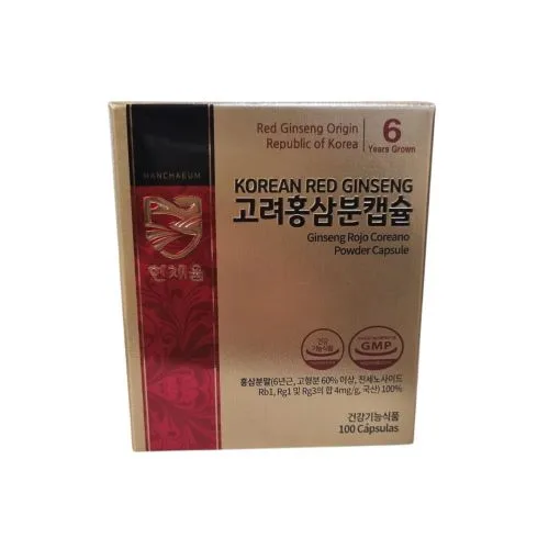 Ginseng Rojo Coreano 100 cápsulas