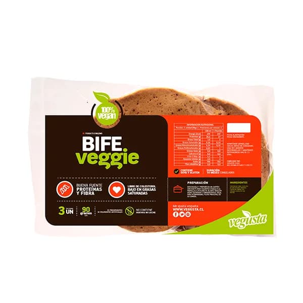 Bife Veggie de Seitan 3 Un de 270 grs total