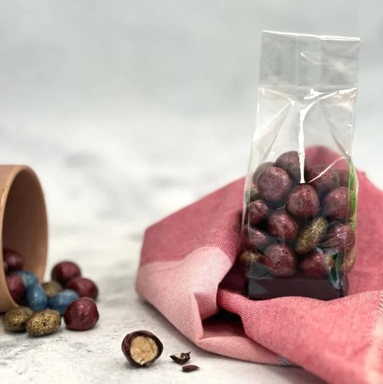 Mix Grageas Avellanas y Almendras Chocolate Bitter, Keto, Vegana, Sin Azúcar Añadida, 100 g