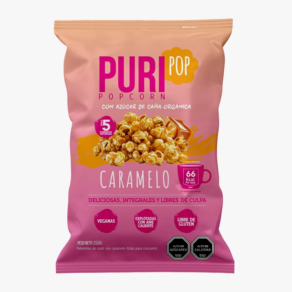 Pop corn Libre de Gluten Sabor Caramelo 25Gr.