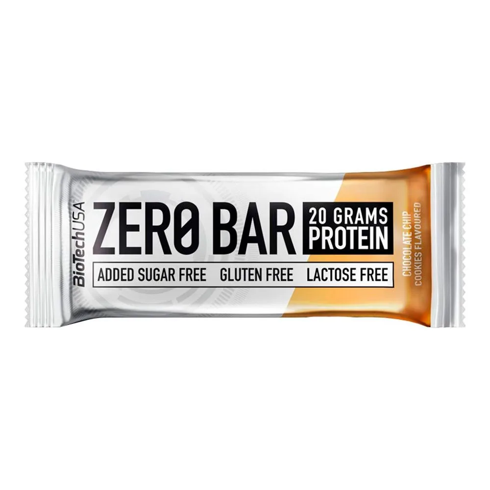 Barra de Proteína Zero Bar Sabor Chips de Chocolate 50gr Sin Gluten-Lactosa