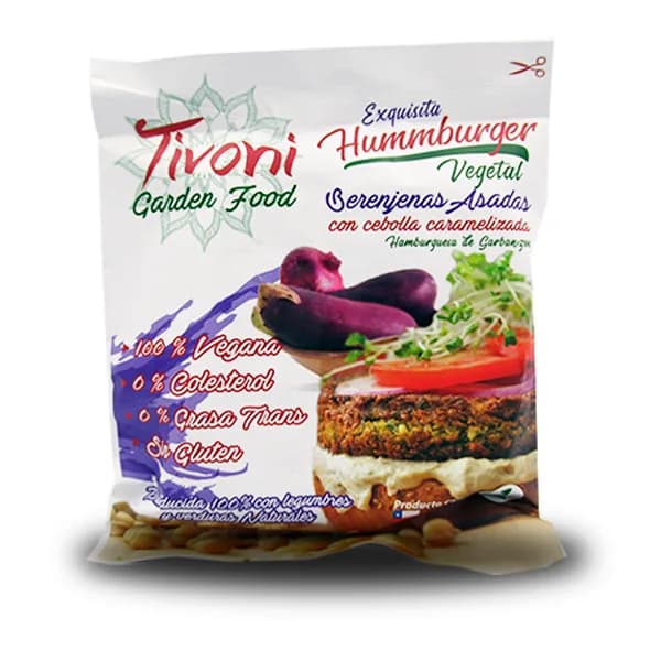Hamburguesa Vegana Berenjenas Asadas con Cebolla Caramelizada Sin Glúten 1 Un