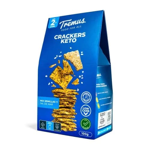 Crackers Keto Semillas y Sal de Mar, 100 gr