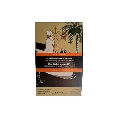 Té Chai Cochin Masala con Sabor a Jengibre y Cardamomo 25 Sobres 85 gr