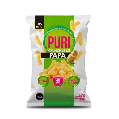 Crunchys de Papa Libre de Gluten y Vegano Tamaño Familiar 140 Grs