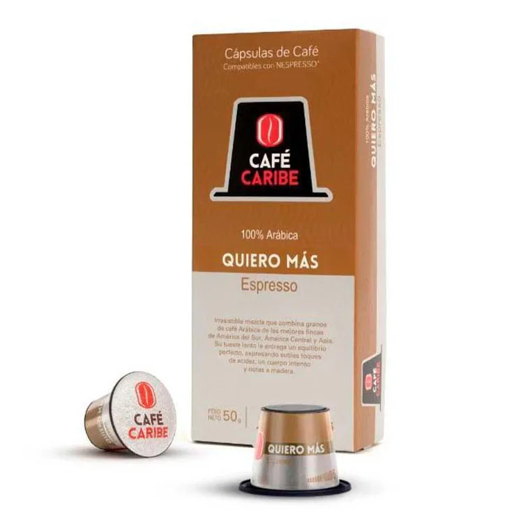 Café Espresso Quiero Más , 10 cápsulas p/ Nespresso