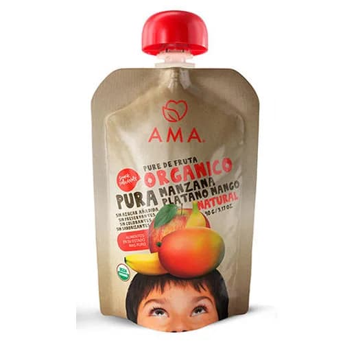 Pure de Fruta Orgánico Sabor Manzana Plátano 90 gr