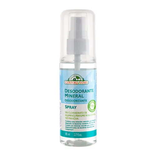 Desodorante Mineral en Spray sin Aluminio perfume ni alcohol 80 grs