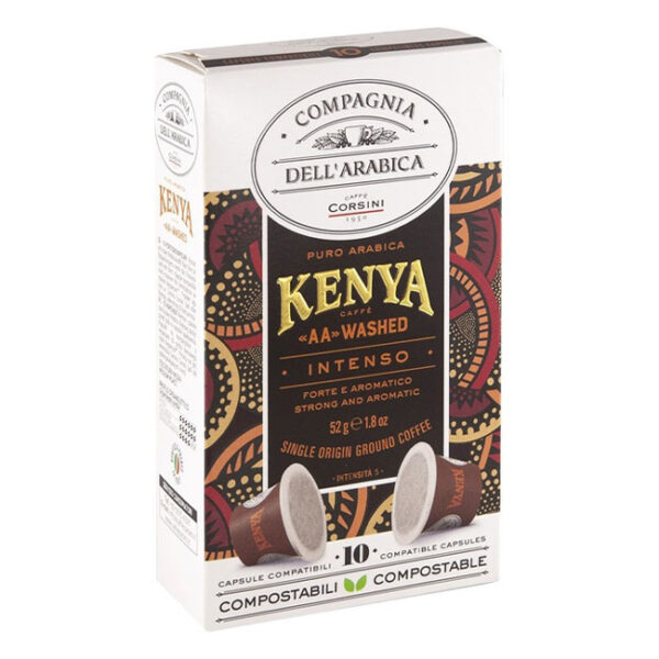 Café Gourmet en Cápsula "Variedad Kenya", 10 un, Marca Corsini