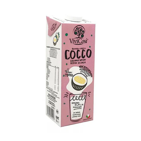 Bebida Vegetal de Coco Sin Azucar con Vitaminas y CalcioLibre de Gluten 1 Lt Marca Vivicosi